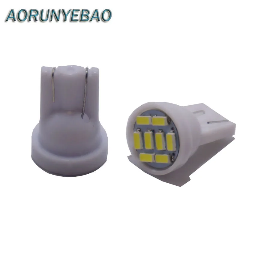 AORUNYEBAO 500 шт. белый автомобиль T10 Светодиодные лампы W5W 194 3014SMD 8 светодиодов Авто