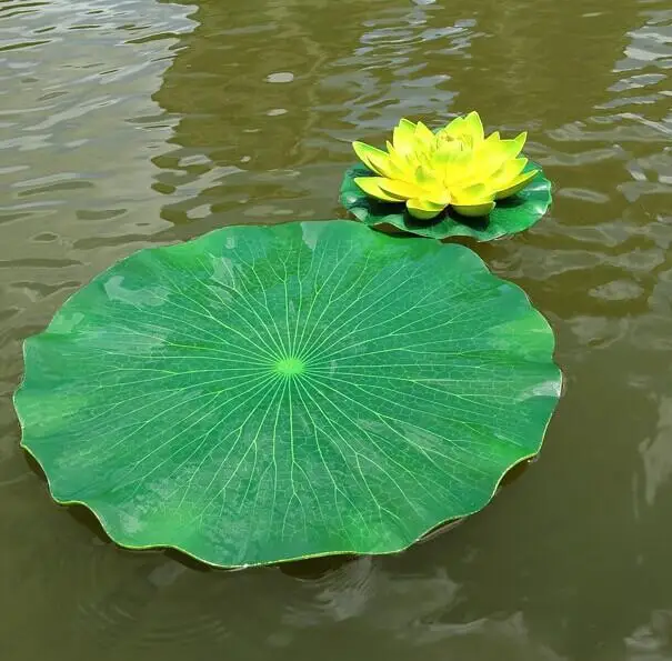 

13 cm Garden Home Decor Artificial Flower Lotus Leaf EVA Material Fish Tank Water Pool Decorations Green Plant Craft Ornament