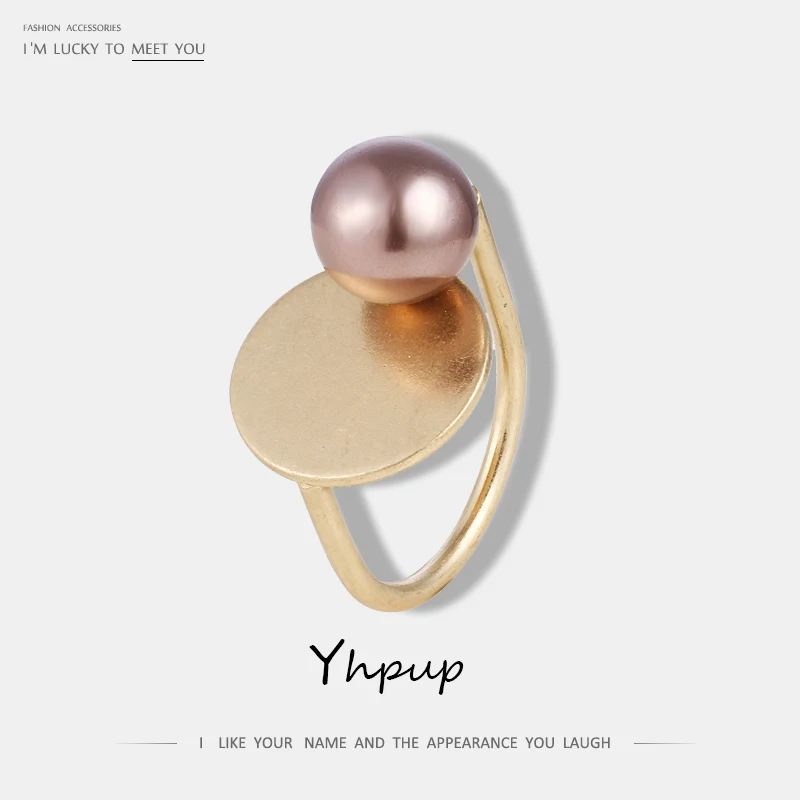 Женское Винтажное кольцо Yhpup золотистое из цинкового сплава с искусственным