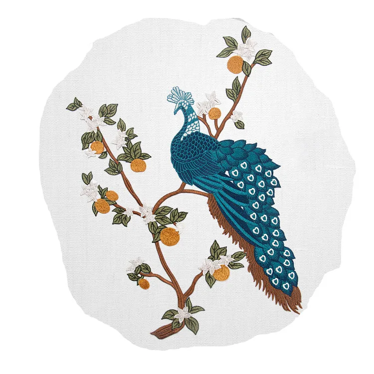 Высококачественные вышитые патчи peacook для одежды, размер около 50*35 см, патчи для шитья одежды