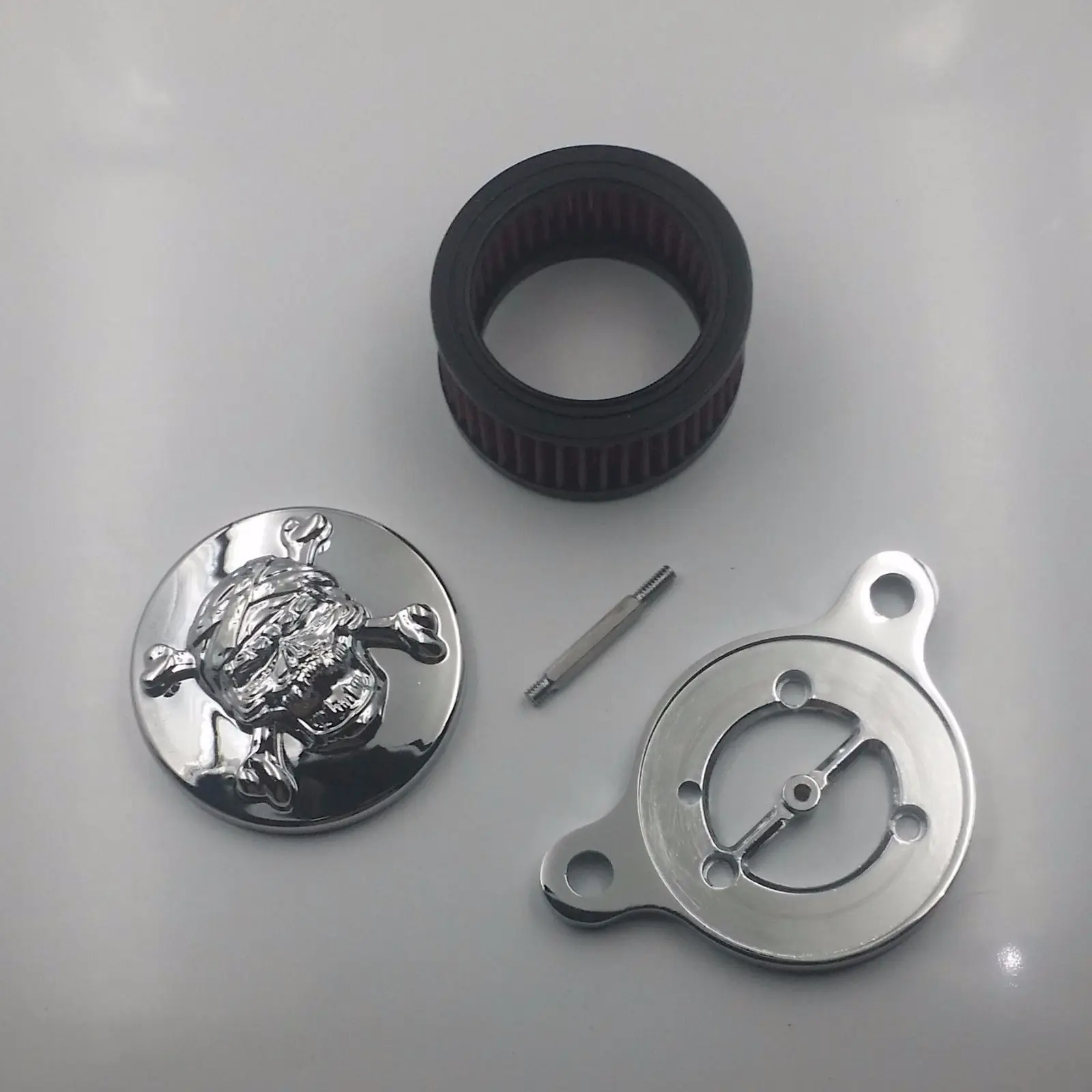 

Chrome Skull Air Cleaner Intake Filter For 04-14 Harley Sportster XL883 XL1200