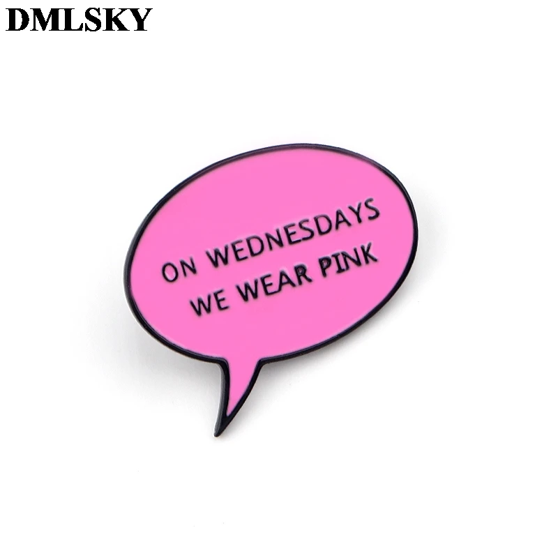 DMLSKY Mean Girls по средам мы одежда розовый металлические штифты, эмалированные броши для Для женщин Для мужчин брошь значок для рюкзака джинсовые Pin M3703