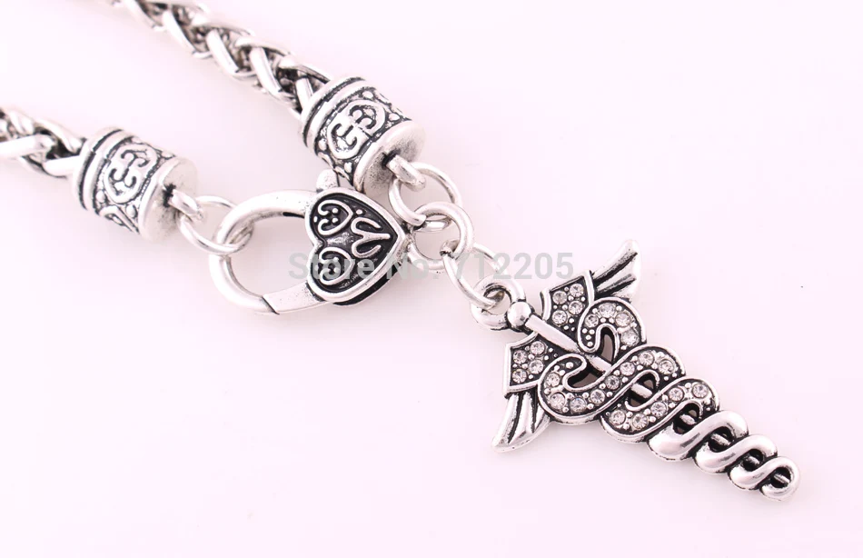 Омаров коготь 30 шт античный серебряный Пшеница звено браслет цепь с Медицинский