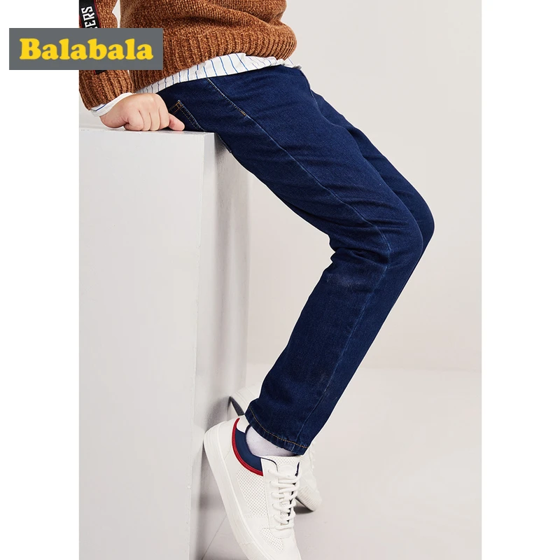 Balabala/джинсы на флисовой подкладке для мальчиков Узкие хлопковые джинсы