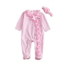 Комбинезон с бантом и повязкой на голову для новорожденных девочек