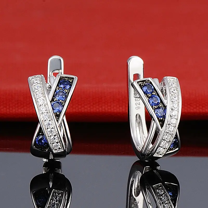 SANTUZZA, серебряные серьги для женщин, 925 пробы, серебряные серьги, серебро 925, с камнями, кубический цирконий, brincos, модное ювелирное изделие