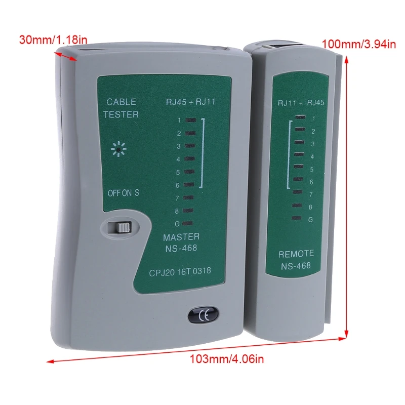 

Professional Networking Testing RJ45 RJ11 CAT5 UTP LAN Cable Network Tester Tool Detector Remote Test