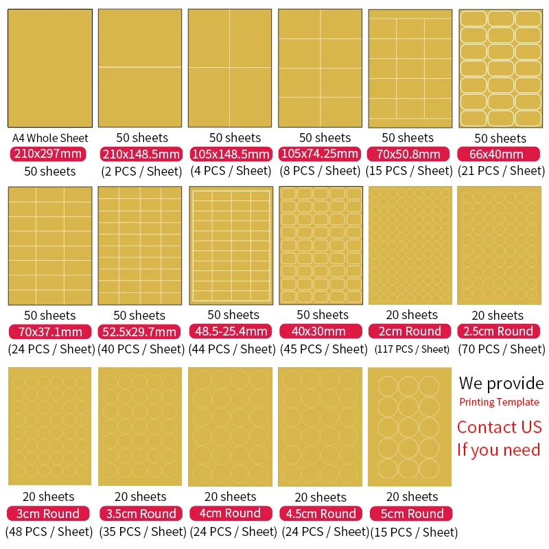 Самоклеящиеся крафт этикетки A4 для лазерного и струйного принтера ручная работа