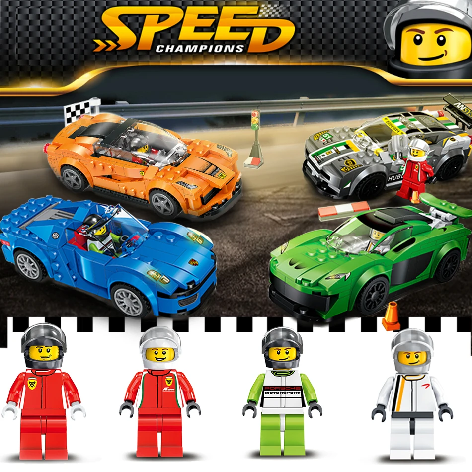 Racing Sports Car Model Building Blocks Toys Compatible Legos City Friends Enlighten Bricks Gift For Children | Игрушки и хобби