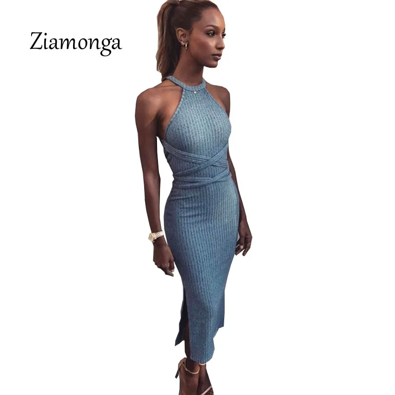 Женское трикотажное платье свитер Ziamonga длинное облегающее с эластичным поясом