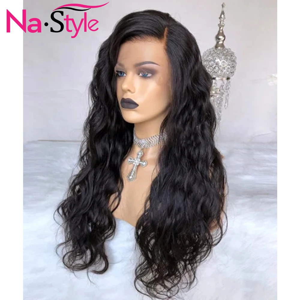 Парик с крупными волнами предварительно сорвал полный кружева человеческих