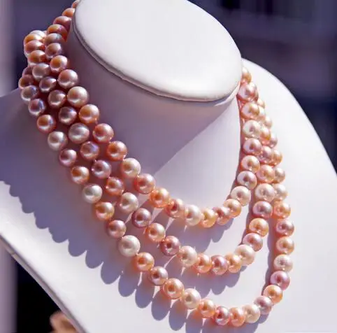 

Женское Ожерелье с натуральным пресноводным жемчугом, 160 см, 63 дюйма, 8-9 мм