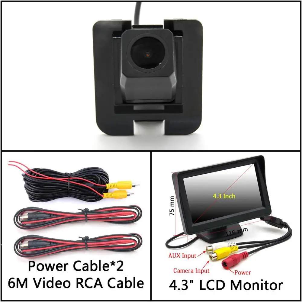 Cam Add 4.3 inch LCD Камера заднего вида Full HD для Mercedes Benz GLK 300/350/S400 S450 S500 S600 X204 W204 W212 W221 зеркало для парковки автомобиля - Название цвета: Cam Add 4.3 inch LCD