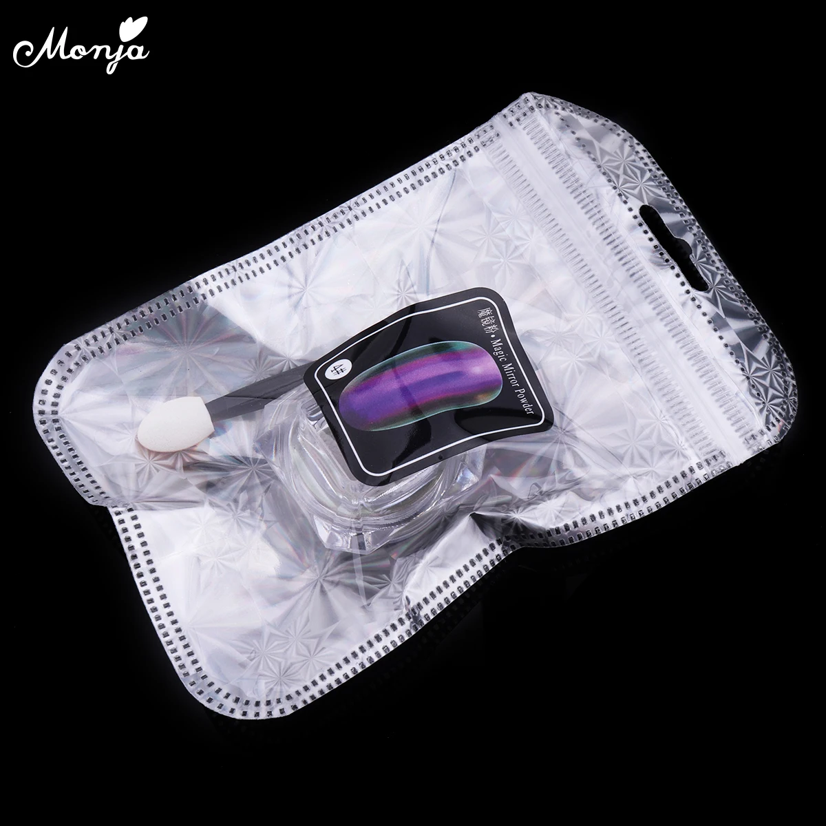 Monja 12 цветов волшебное зеркало порошок мерцающий пылезащитный блеск DIY Nail Art хром