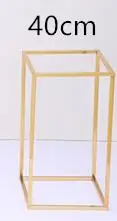 40cm Гальваническое золото Геометрическая прямоугольная железная рамка съемная для украшения свадебной вечеринки - Цвет: 40cm