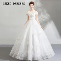 vestido de noiva wedding dress off shoulder a line tulle lace flowers princess robe de mariee 2018 vestidos de novia