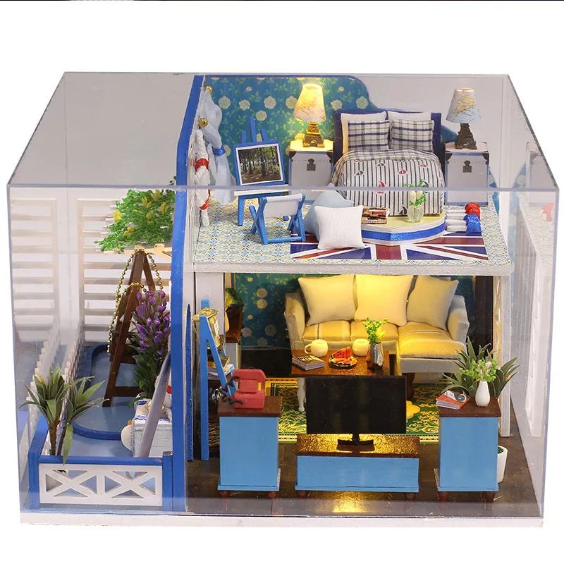 DIY музыкальные деревянные кукольные домики для свадебного подарка миниатюрный