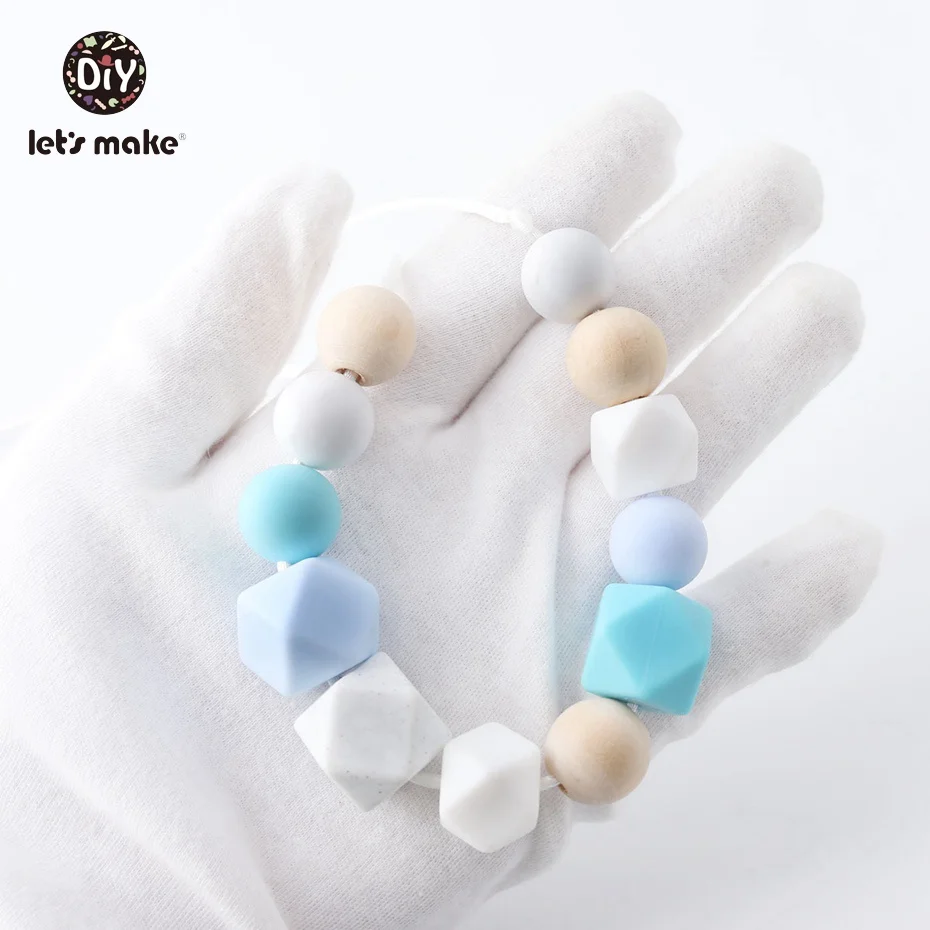 Детское ожерелье для прорезывания зубов с розовыми силиконовыми бусинами | Мать