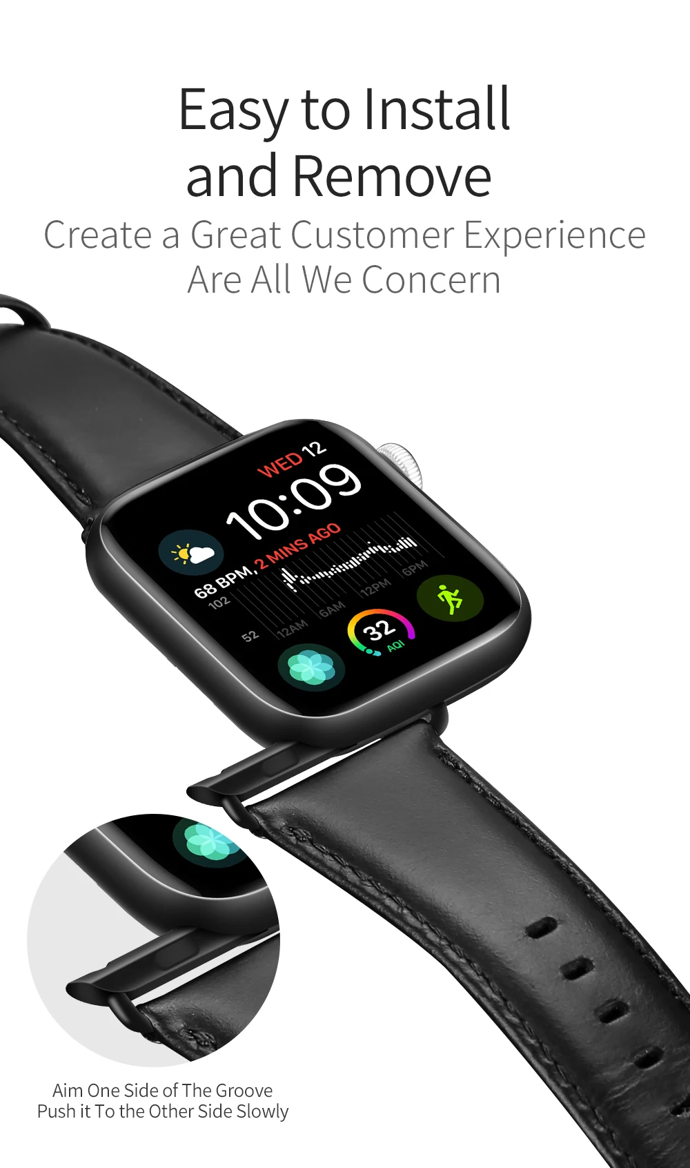 Ремешок DUX DUCIS из натуральной кожи для часов Apple Watch серии 4 3 2 1 ремешок из натуральной кожи Пряжка для Iwatch 44 40 42 38 мм