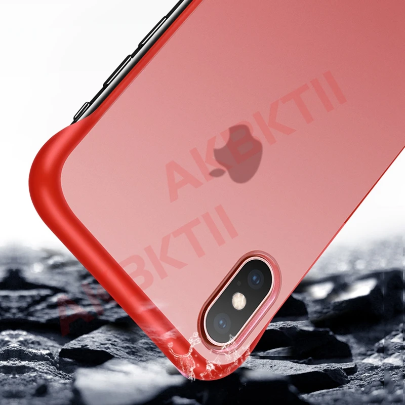 AKBKTII безборный матовый чехол для телефона iphone xr палец кольцо ремешок прозрачный
