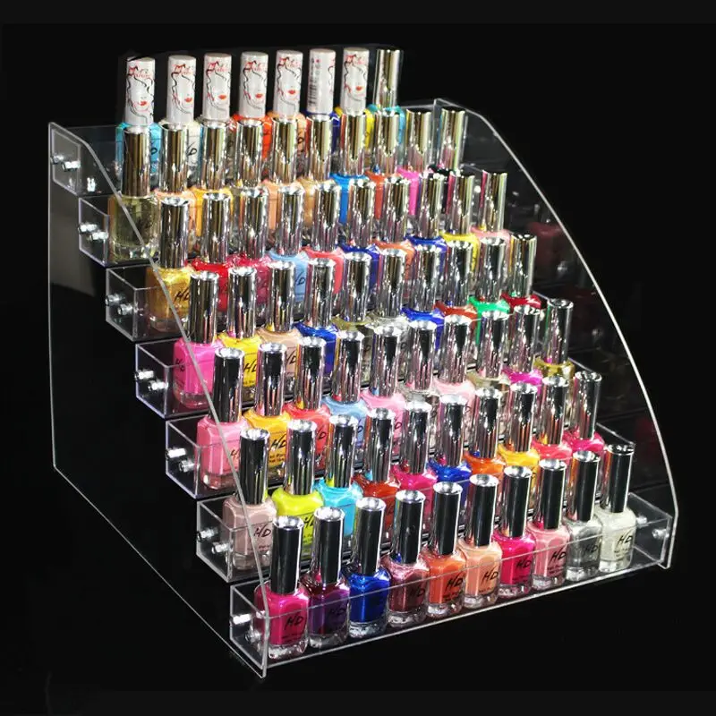 

Multifunction Clear Acrylic Nail Polish Rack Household Makeup Tool Holder Cosmetic Organizer Nail Polish Storage Shelf Stand