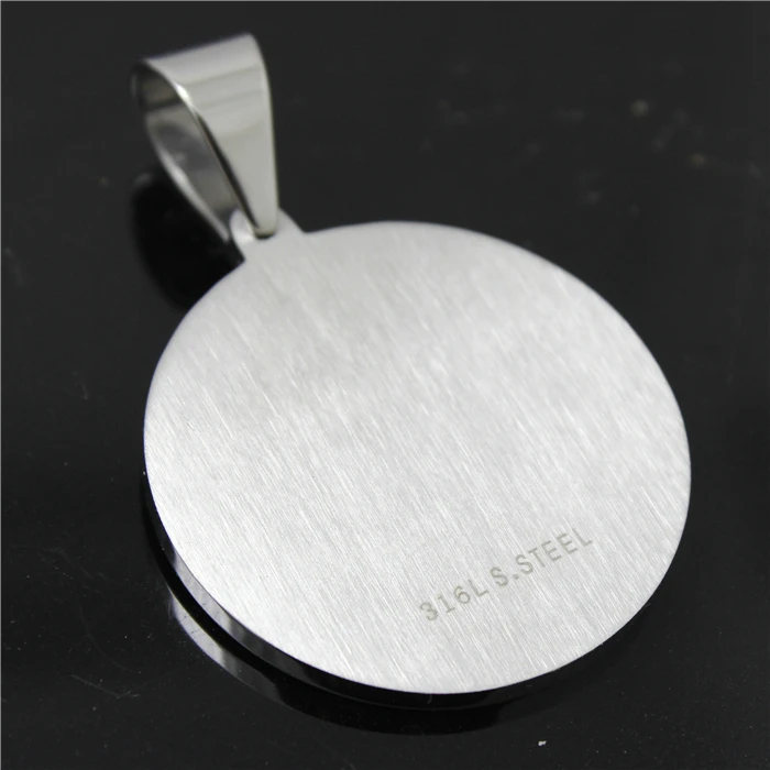 Подвеска из нержавеющей стали 316L с большим круглым полированным Шакьямуни