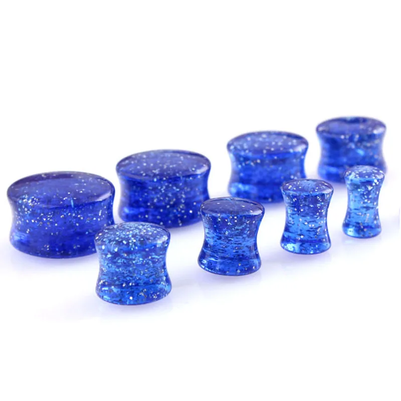 2 шт. ушные растягивающиеся синие акриловые разъемы тоннели Козелок Уха