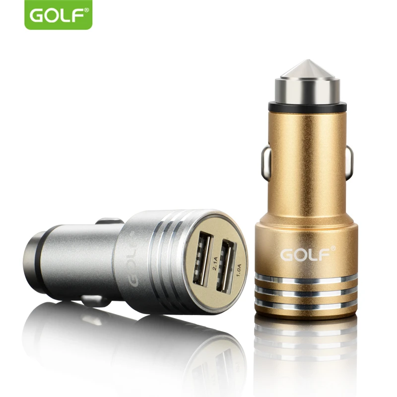 Автомобильное зарядное устройство GOLF Dual USB для iPhone Samsung LG Xiaomi мобильный телефон
