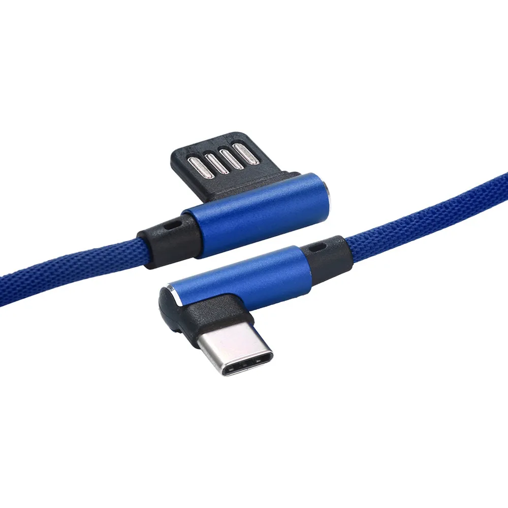 И l-образный дизайнерский Плетеный 90 градусов под прямым углом type-C/Micro USB кабель для быстрой синхронизации данных и зарядки для samsung