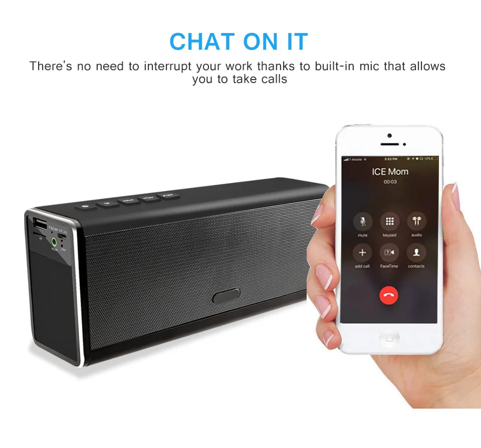 HENZIN 20 W Беспроводная Bluetooth Колонка супер колонка для басов HIFI стерео с флеш-картой памяти TF AUX громкой связи 4000 mAh банк питания для iPhone