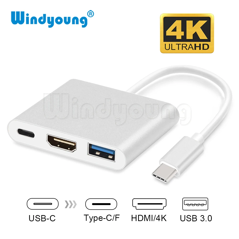 USB C концентратор к HDMI адаптер для Macbook Pro Thunderbolt 3 Type 0 порт 4K с USB-C доставка питания |