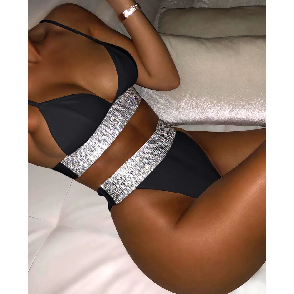 Сексуальное бикини женский купальник с высокой талией Летний Пляжный Купальник