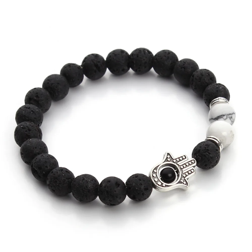 Браслет из натурального черного камня 8 мм|lava bead bracelet|mala braceletbead bracelet |