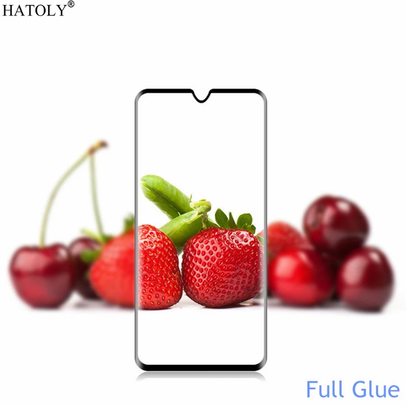 Protector de pantalla de vidrio templado con pegamento para Huawei Mate 20, funda completa para Huawei Mate 20 9H, pel&iacute;cula a prueba de polvo, HATOLY-0