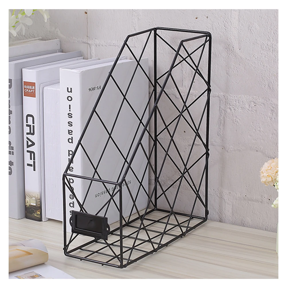 Single layer Книжная стойка для файлов, железная настольная Многоуровневая подставка для файлов, стойка для хранения косметики, TU-shop - Цвет: Single layer