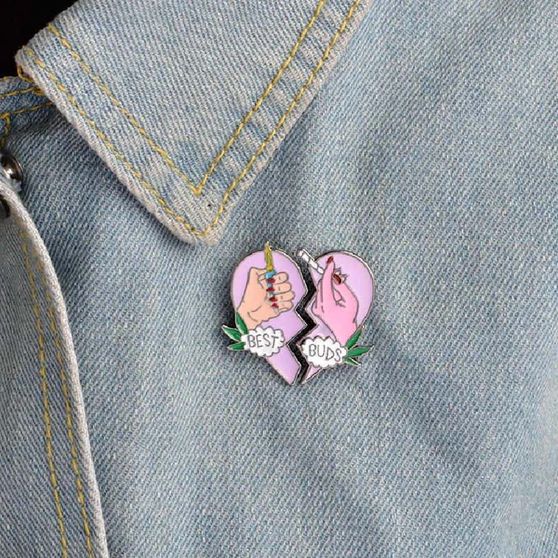 2 шт./компл. эмалированные броши в виде сердечек|Броши| |