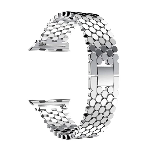 silver Ремешок из нержавеющей стали для apple watch, ремешок 42 мм, 38 мм, версия 4/3/2/1 браслет металлический ремешок для наручных часов iwatch, Версия 44 мм/40 мм ремень+ инструмент - Цвет ремешка: silver