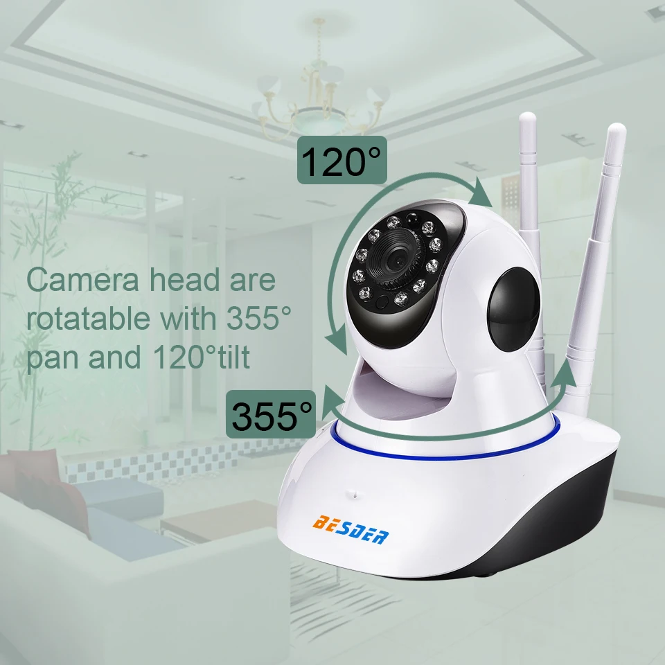 Besder радионяня Yoosee 1MP Wifi ip-камера двухсторонняя аудио Pan Tilt ONVIF P2P сигнализация CCTV домашняя камера безопасности 64G слот для карты SD