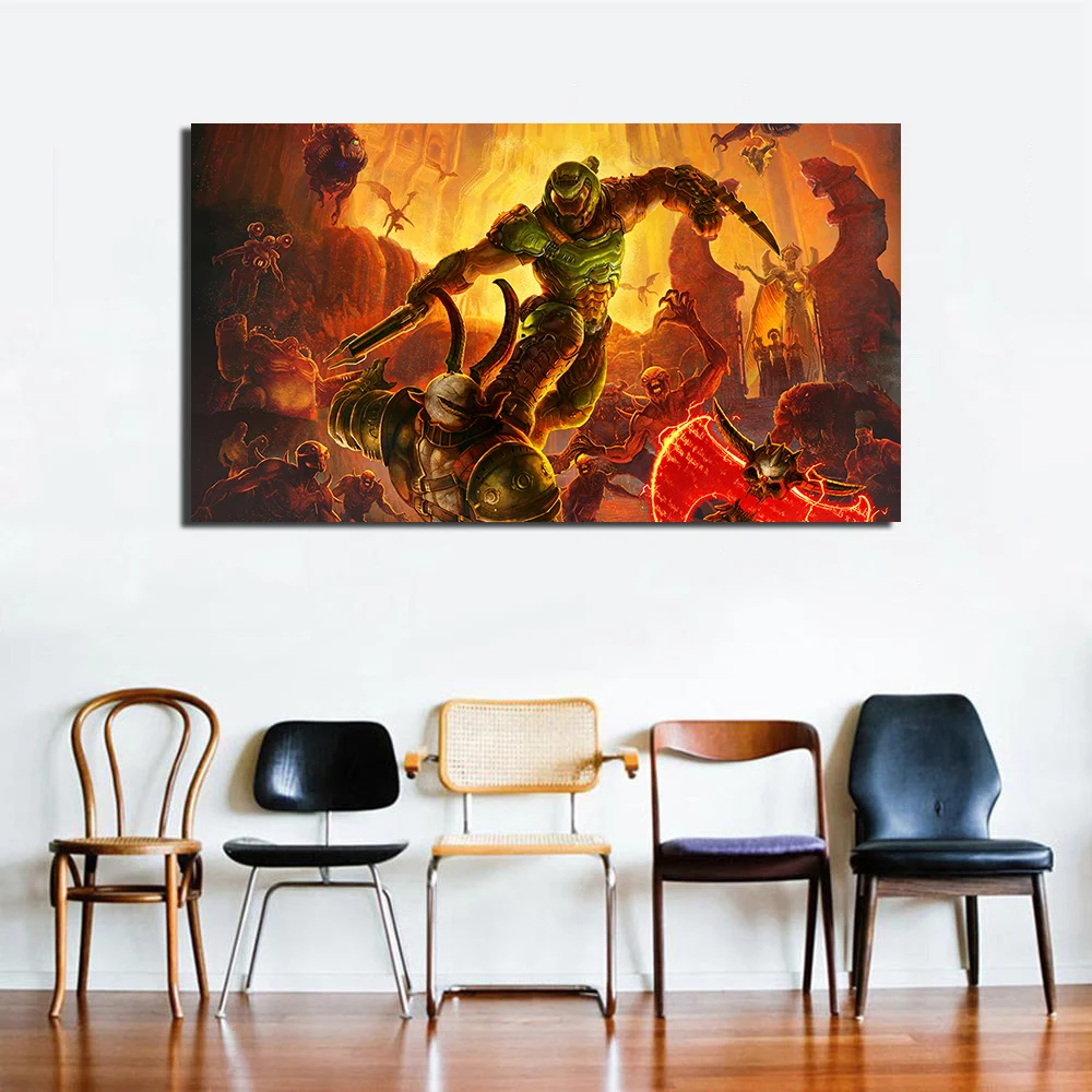 Постеры печати на холсте игра Doom вечная Картина украшение для гостиной | Дом и сад