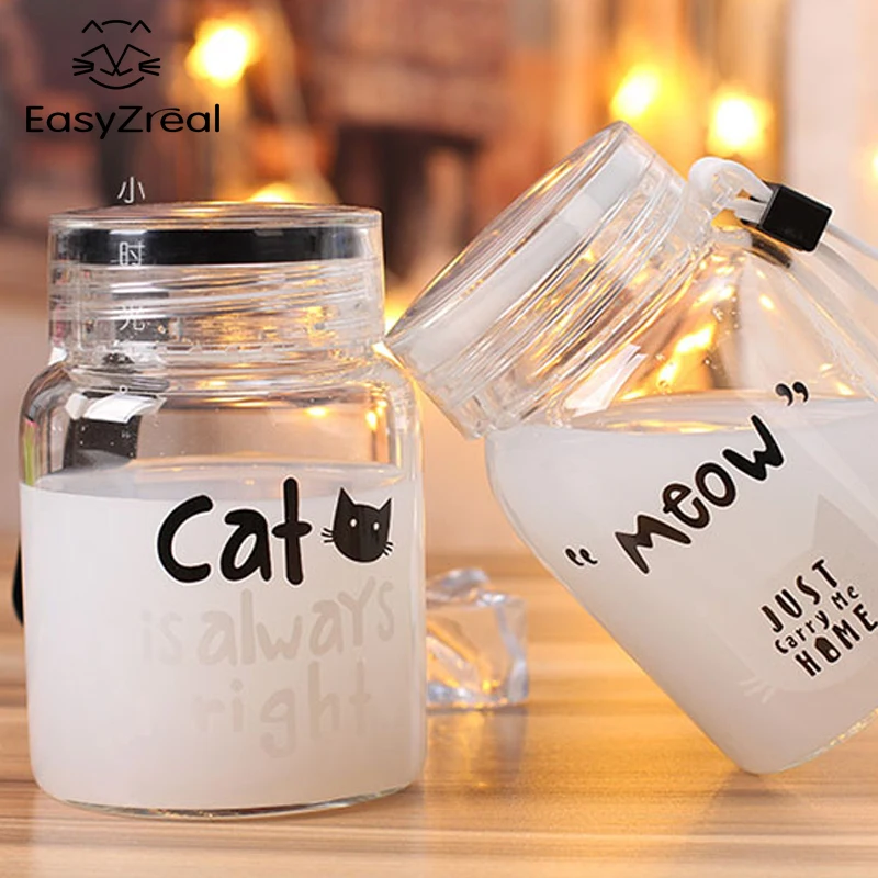 Большой калибр мультяшная зернистая веревка прозрачный стеклянный чайник 320 мл