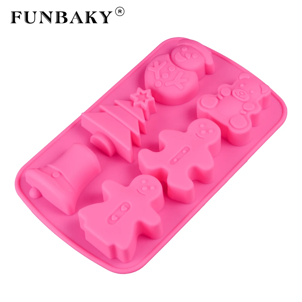 FUNBAKY 6 Полость снеговик Силиконовая Форма 3D формы для торта украшение выпечки