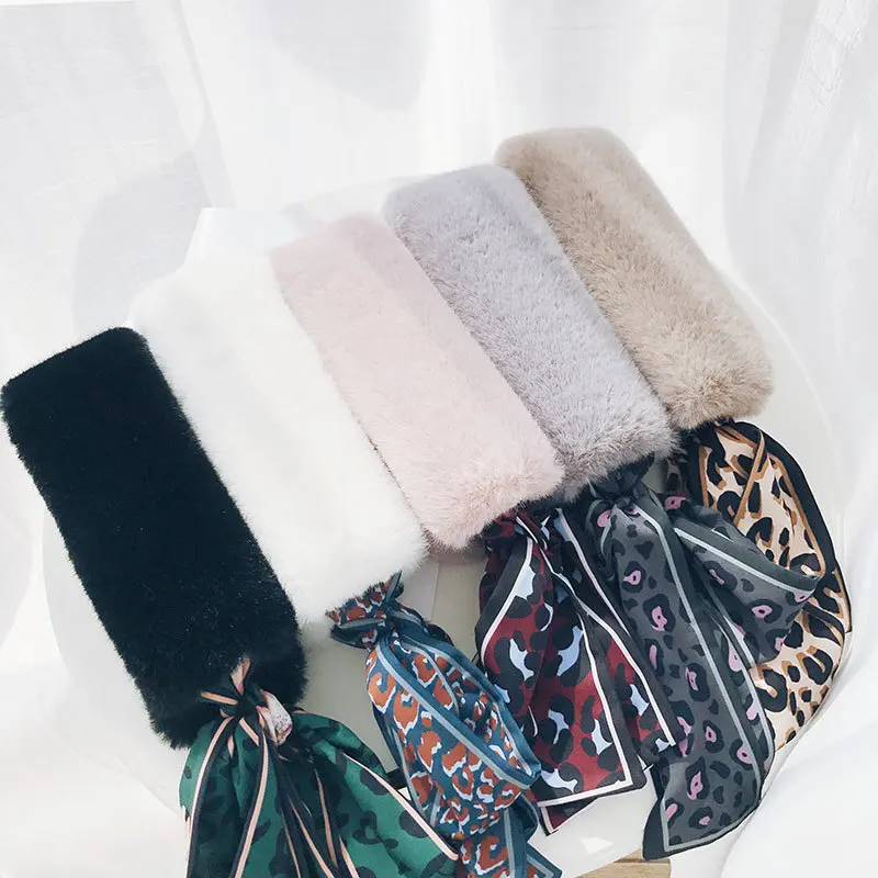 Для женщин зимний шарф с искусственным мехом шею Коренастый мягкие толстые