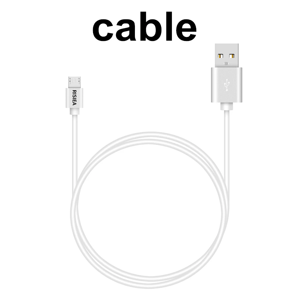 RISIEA 2A USB EU аккумулятор+ микро USB кабель для Samsung galaxy S4 S3 S5 S6 S7 Huawei, xiaomi redmi meizu LG Sony - Тип штекера: cable