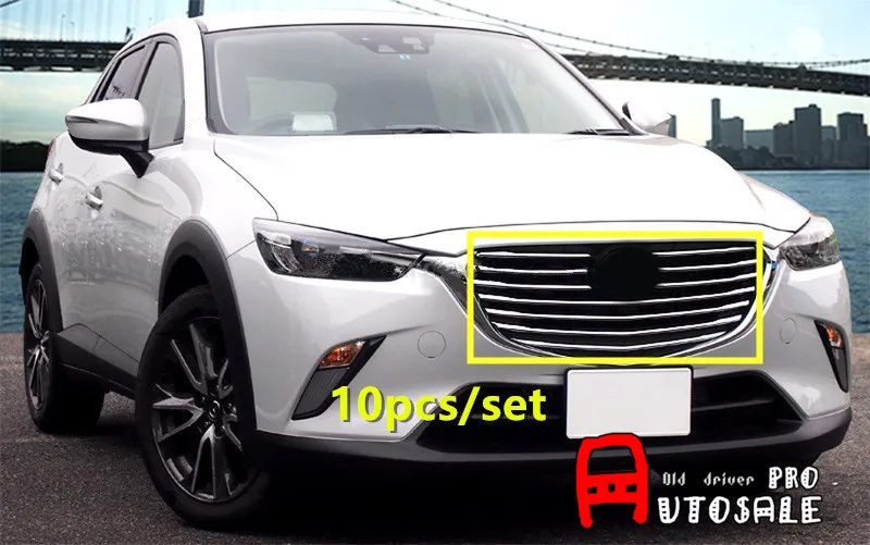 Для Mazda CX 3 2015 2016 хромированный ABS низкооснащенной Передняя Центральная решетка