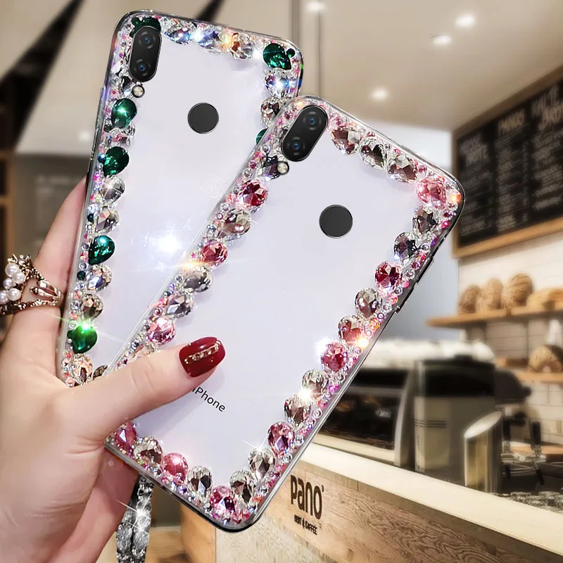 Подходит для HUAWEI P20lite Роскошные Сияющий бриллиант мобильный твердый корпус