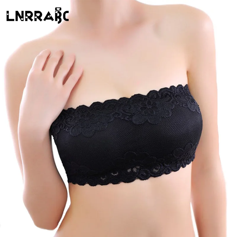 

1PC Strapless Breast Wrap Sexy Prevent Exposed Bra Chest Underwear Fashion Bras Weave Lace Wrapped Floral Female Brassiere Women