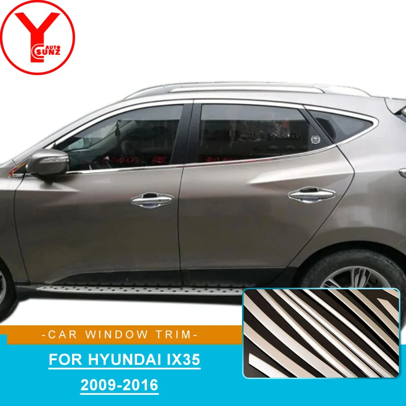 2009 2016 полоски для отделки окон автомобиля из нержавеющей стали hyundai ix35 аксессуары