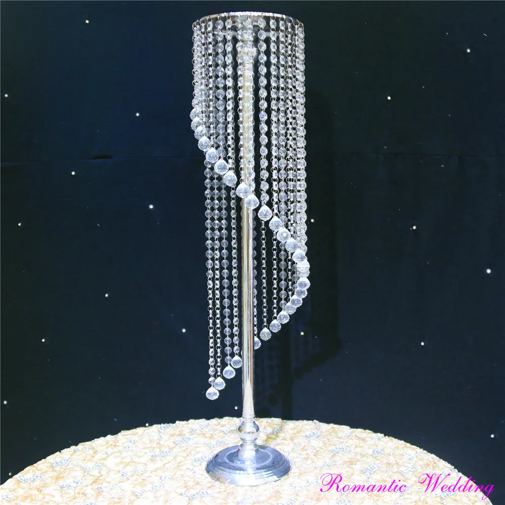 売る 10ピース/ロット臨時結婚式スパイラル形状ペンダントシルバー花スタンド金属リード道路結婚式のパーティーイベントの家庭の使用状況