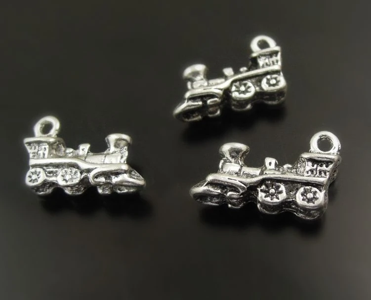 Старинный серебряный старинный поезд винтажные Подвески для ювелирных изделий