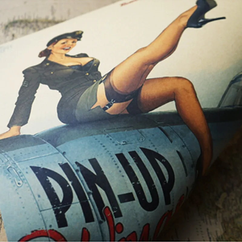 Сексуальная девушка плакат в стиле ретро из крафт бумаги ручной стержень для